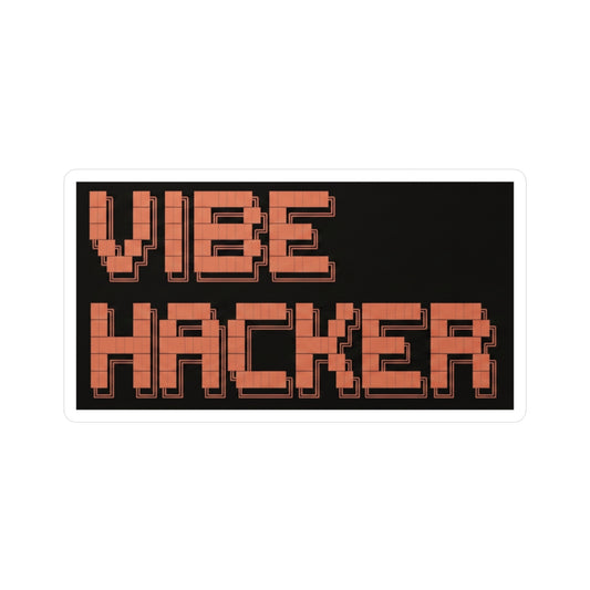 Vibe Hacker Vinyl Sticker — Retro Pixel Tech Laptop Decal